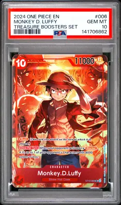 Monkey D. Luffy PSA10 2024 One Piece Promos Treasure Boosters Set #006 - Image 1