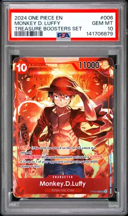 Monkey D. Luffy PSA10 2024 One Piece Promos Treasure Boosters Set #006 - Image 1