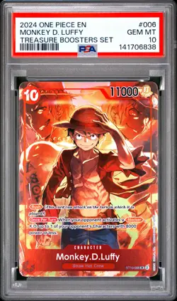 Monkey D. Luffy PSA10 2024 One Piece Promos Treasure Boosters Set #006 - Image 1