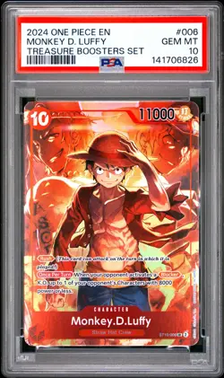 Monkey D. Luffy PSA10 2024 One Piece Promos Treasure Boosters Set #006 - Image 1