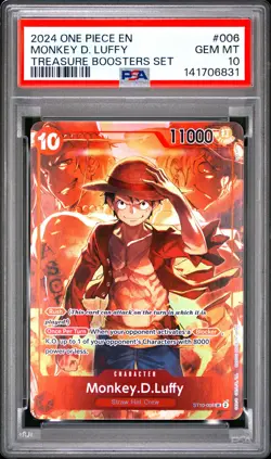 Monkey D. Luffy PSA10 2024 One Piece Promos Treasure Boosters Set #006 - Image 1