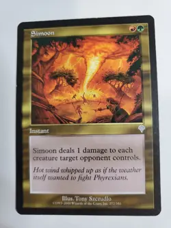 MTG Magic The Gathering Card Simoon Instant Green Red Invasion - Image 1