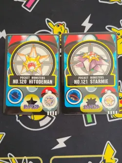 Sealdass Strayu Starmie Sticker Bandai Pokemon Card Japanese 120 And 121 - Image 1