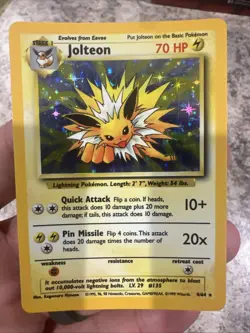 *No Symbol Error* Pokemon TCG English LP/NM Jolteon 4/64 Jungle Holo Rare Card - Image 1