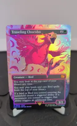 *PROXY* Traveling Chocobo (Borderless) (Neon Ink Pink) Final Fantasy Foil - Image 1