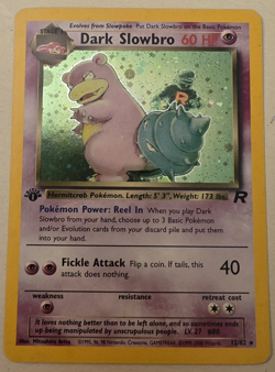 Pokemon TCG Dark Slowbro 12/82 Team Rocket 1st Edition Holo Rare 2000 60 HP - Image 1