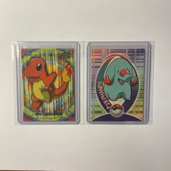 Charmander & Phanpy 2000-2001 Topps Pokemon Sticker Cards - Image 1