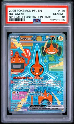 2025 POKEMON PHANTASMAL FLAMES SPECIAL ILLUSTRATION RARE #126 ROTOM EX PSA 10 - Image 1