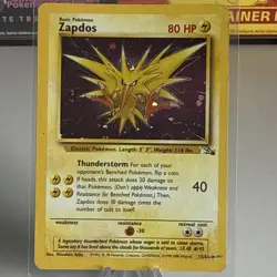 Zapdos 15/62 Fossil Holo Rare Unlimited Pokemon Card LP - Image 1
