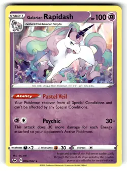 Galarian Rapidash 082/202 Rare Sword & Shield Pokemon Lightly Played - Image 1