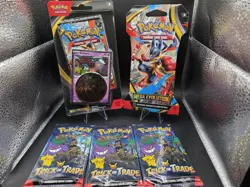Pokemon Bundle Includes 1 Mega Evolution Pack with Coin, 1 Booster Pack, 3 Packs - Image 1
