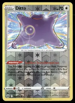 Ditto 107/159 Reverse Holo Rare 2023 Crown Zenith Pokemon LP - Image 1