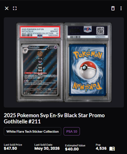 Gothitelle 211 SV: Scarlet & Violet Promo Cards PSA 10 Gem Mint English Pokemon - Image 2