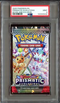 PSA 9 MINT Prismatic Evolutions SEALED Booster Pack Pokemon Cards 432 - Image 1