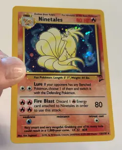 Pokemon TCG Ninetales Base Set 2 13/130 Holo Unlimited Holo Rare LP - Image 2