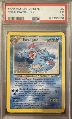 Feraligatr Holo #5/111 - 2000 Pokemon Neo Genesis - PSA 5 - Image 1