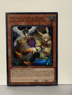 Droll & Lock Bird (Alternate Art) (UR) Ultra Rare RA02-EN006 1st Ed Yugioh NM - Image 1