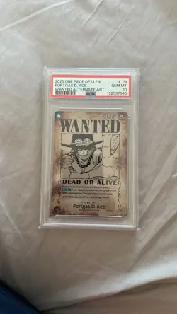 Portgas.D.Ace - OP13-119 - Wanted Misprint SP - PSA 10 - One Piece TCG English - Image 1