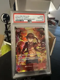 One Piece TCG: PSA 10 Monkey D Luffy Treasure Booster Set ST10-006 - Image 1