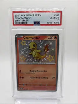 Pokemon TCG Paldean Fates Charmander Holo Card 109/091 Shiny Rare Baby Shiny - Image 1