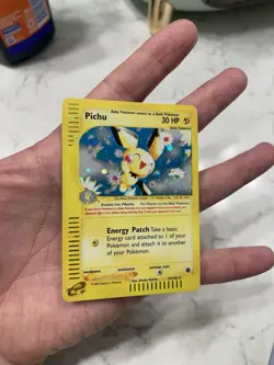 Pokemon Pichu Holo Rare Card 22/165 Expedition Base Set - SWIRL🌀🌀 - Image 1