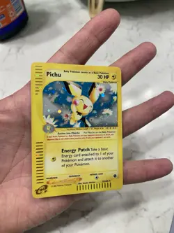 Pokemon Pichu Holo Rare Card 22/165 Expedition Base Set - SWIRL🌀🌀 - Image 2