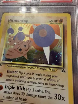 Pokemon 2001 Hitmontop 1st Holo 3/75 Neo PSA 8 W Swirl - Image 2