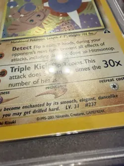 Pokemon 2001 Hitmontop 1st Holo 3/75 Neo PSA 8 W Swirl - Image 4
