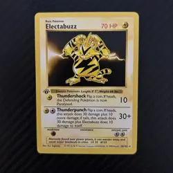 Electabuzz 20/102 1st Edition Shadowless Base Set 1999 Rare WOTC LP Pokemon - Image 1