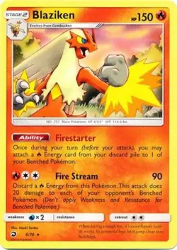 Moderate Play x 1 Blaziken - 6/70 - Non-Holo Theme Deck Exclusive Dragon Majesty - Image 1