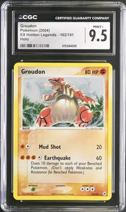 Pokemon Groudon 102/101 Holo Secret Rare EX Hidden Legends CGC 9.5 - Image 1