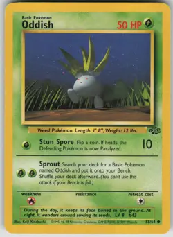 Pokemon TCG Oddish Common Jungle 58/64 - Image 1