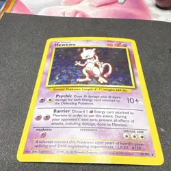 Pokemon Mewtwo Base Set 10/102 Unlimited Holo Rare English WotC 1999 60 HP - Image 1