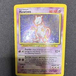Pokemon Mewtwo Base Set 10/102 Unlimited Holo Rare English WotC 1999 60 HP - Image 3