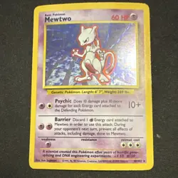 Pokemon Mewtwo Base Set 10/102 Unlimited Holo Rare English WotC 1999 60 HP - Image 4