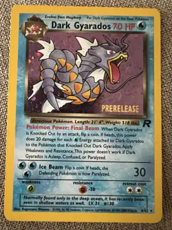 Pokemon TCG Dark Gyarados Prerelease Holo Promo 8/82 Wotc English 70 HP - Image 1
