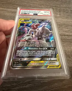 2019 POKEMON SM BLACK STAR PROMO #SM191 FULL ART/MEWTWO & MEW GX PSA 8 - Image 5