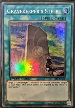 YuGiOh Gravekeeper's Stele Super Rare STP1-EN018 NM - Image 1