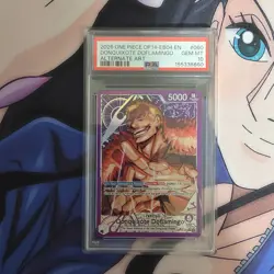 Bandai One Piece CCG EN Donquixote Doflamingo OP14-060 Foil Alt Art PSA 10 - Image 1