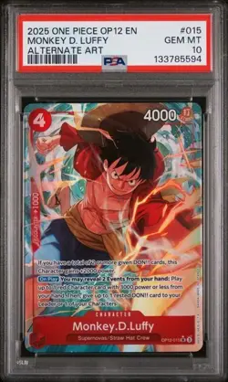 PSA 10 2025 ONE PIECE OP12-LEGACY OF THE MASTER #015 MONKEY D. LUFFY ALT - Image 1