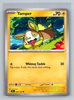 Yamper Normal Common SV05: Temporal Forces TEF Lightning 058/162 Pokemon Card TC - Image 1