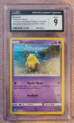 Pokemon Drowzee 011/034 Trading Card Game Classic Holo CGC 9 - Image 1