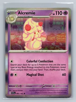 Alcremie Holofoil Rare SV07: Stellar Crown SCR Psychic 065/142 Pokemon Card TCG - Image 1