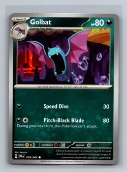 Golbat Normal Common SV: Shrouded Fable SFA Darkness 028/064 Pokemon Card TCG - Image 1