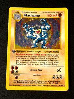 Machamp SHADOWLESS Base Set Holo Rare 8/102 1st Edition 1999 - HP Card - Image 1