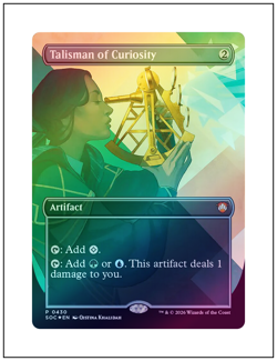 Talisman of Curiosity, Borderless Foil, Secrets of Strixhaven Codex Promo MTG NM - Image 1