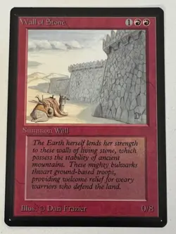 Magic the Gathering MTG Beta Wall of Stone NM (Beta Bob) - Image 1