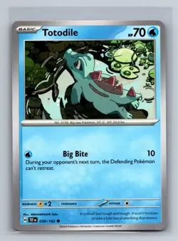 Totodile Normal Common SV05: Temporal Forces TEF Water 039/162 Pokemon Card TCG - Image 1