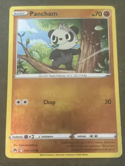 Pancham Reverse Holo 072/159 Crown Zenith Common Pokemon TCG NM - Image 1
