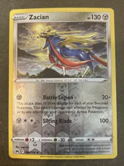 Zacian 094/159 Crown Zenith Reverse Holo Pokemon TCG NM - Image 1